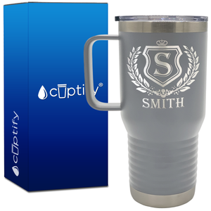 Personalized Monogram Initial Badge 20oz Travel Mug