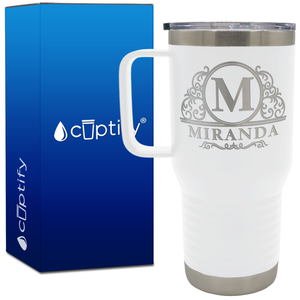 Personalized Elaborate Circle 20oz Travel Mug