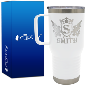 Personalized Monogram Initial Badge Crown 20oz Travel Mug