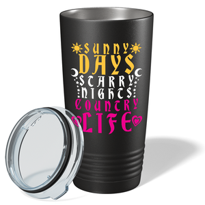 Sandy Days Starry Nights on Black 20 oz Stainless Steel Tumbler