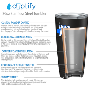 Police Mom Blue Line 20oz Black Tumbler