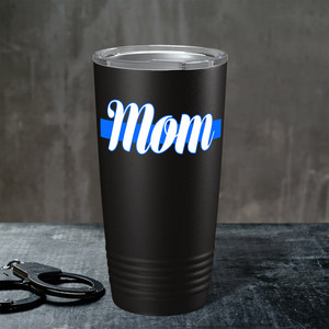 Police Mom Blue Line 20oz Black Tumbler
