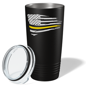 Flying Thin Gold Line Flag Dispatcher 20oz Black Tumbler