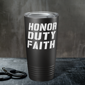 Honor Duty Faith Police 20oz Black Police Tumbler