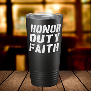 Honor Duty Faith Police 20oz Black Police Tumbler