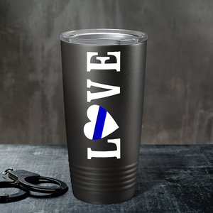 Police Love 20oz Black Tumbler