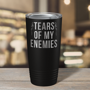 Tears of my Enemies on Black 20 oz Stainless Steel Ringneck Tumbler