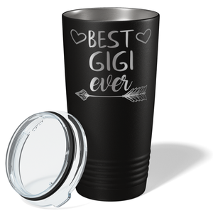 Best Gigi Ever on Black 20 oz Stainless Steel Ringneck Tumbler