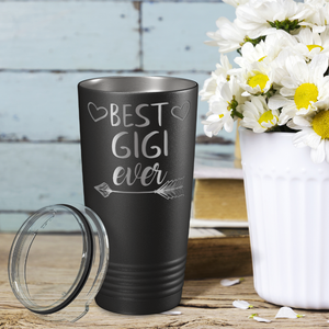 Best Gigi Ever on Black 20 oz Stainless Steel Ringneck Tumbler