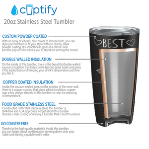 Best Gigi Ever on Black 20 oz Stainless Steel Ringneck Tumbler