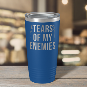 Tears of my Enemies on Blue 20 oz Stainless Steel Ringneck Tumbler