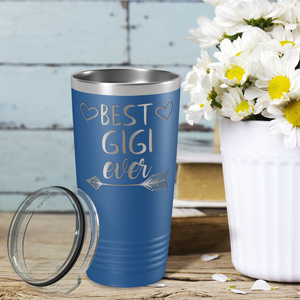 Best Gigi Ever on Blue 20 oz Stainless Steel Ringneck Tumbler