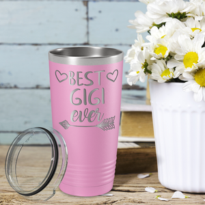 Best Gigi Ever on Blush 20 oz Stainless Steel Ringneck Tumbler