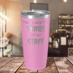 These are Tears of my Staff on Blush 20 oz Stainless Steel Ringneck Tumbler