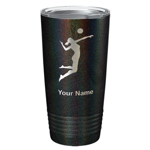 Personalized Volleyball Player Silhouette Laser Engraved on Stainless Steel Volleyball Tumbler