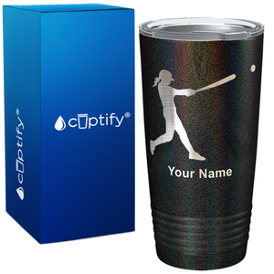 Softball Girl at Bat on 20oz Tumbler