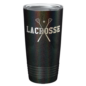 Lacrosse Sticks Laser Engraved on Stainless Steel Lacrosse Tumbler