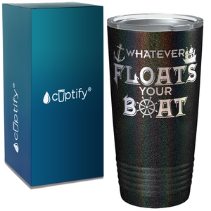 Boat Whatever Floats Your Boat on White 20 oz Stainless Steel Tumbler