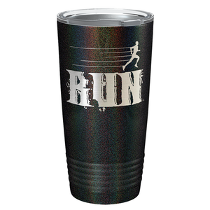 Run Laser Engraved on Stainless Steel Cross Country Tumbler