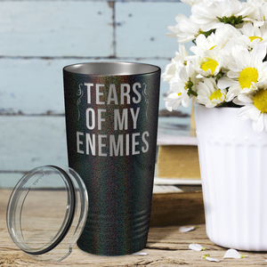 Tears of my Enemies on Black Glitter 20 oz Stainless Steel Ringneck Tumbler