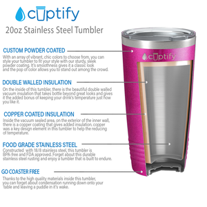 Pink Glitter 20oz Tumbler