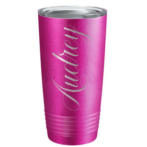 Cuptify Personalized on Hot Pink Glitter Glitter 20 oz Stainless Steel Ringneck Tumbler