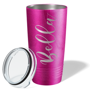 Cuptify Personalized on Hot Pink Glitter Glitter 20 oz Stainless Steel Ringneck Tumbler