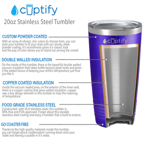 Purple Glitter 20oz Tumbler