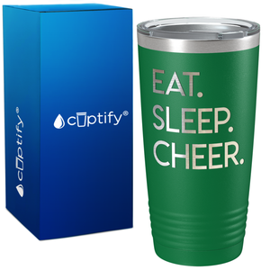 Eat Sleep Cheer on 20oz Tumbler