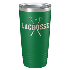 Lacrosse Sticks Laser Engraved on Stainless Steel Lacrosse Tumbler