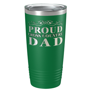 Proud Cross Country Dad Laser Engraved on Stainless Steel Cross Country Tumbler
