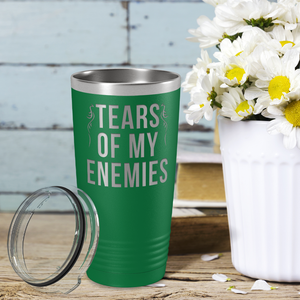 Tears of my Enemies on Green 20 oz Stainless Steel Ringneck Tumbler