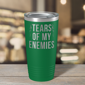 Tears of my Enemies on Green 20 oz Stainless Steel Ringneck Tumbler
