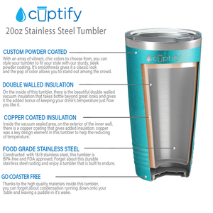 Seafoam Glitter 20oz Tumbler