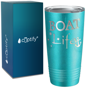 Boat Life on White 20 oz Stainless Steel Tumbler