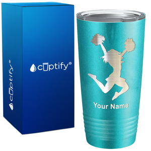 Personalized Cheerleader Pom Poms on 20oz Tumbler