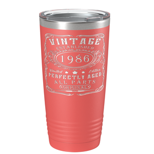 1986 Vintage Perfectly Aged 35th on Stainless Steel Tumbler