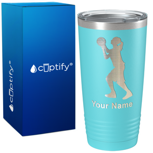 Personalized Girl Shooting Basketball on 20oz Tumbler