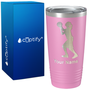 Personalized Girl Shooting Basketball on 20oz Tumbler