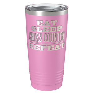 Eat Sleep Cross Country Repeat Laser Engraved on Stainless Steel Cross Country Tumbler