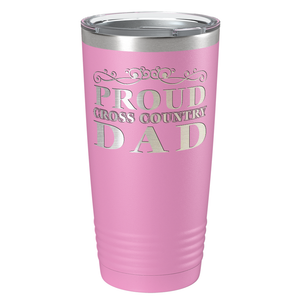 Proud Cross Country Dad Laser Engraved on Stainless Steel Cross Country Tumbler