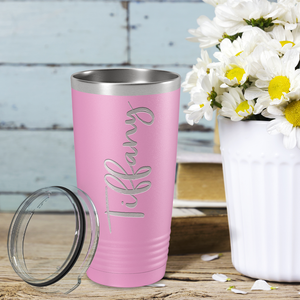 Cuptify Personalized on Blush 20 oz Stainless Steel Ringneck Tumbler