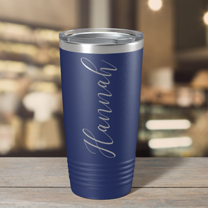 Cuptify Personalized on Navy Blue 20 oz Stainless Steel Ringneck Tumbler