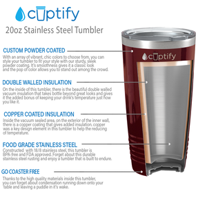 Maroon Gloss 20oz Tumbler