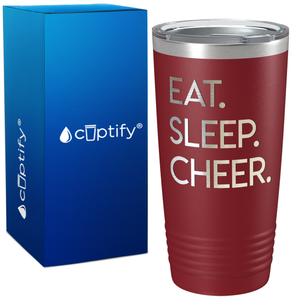 Eat Sleep Cheer on 20oz Tumbler