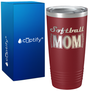 Softball Mom on 20oz Tumbler