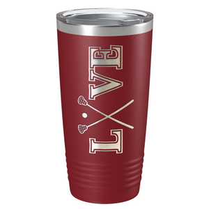 Lacrosse Love Laser Engraved on Stainless Steel Lacrosse Tumbler