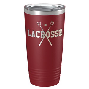 Lacrosse Sticks Laser Engraved on Stainless Steel Lacrosse Tumbler