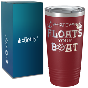 Boat Whatever Floats Your Boat on White 20 oz Stainless Steel Tumbler