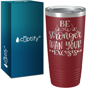 Be Stronger Laser Engraved on Stainless Steel Motivational Tumbler